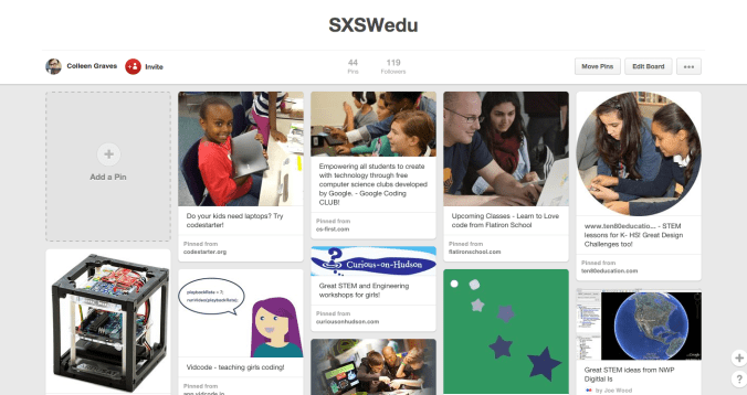SXSWedu Pinterest Board